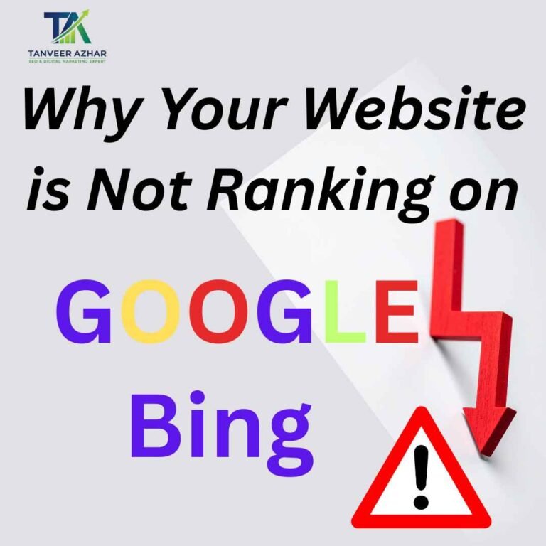 Why Your Website is Not Ranking on Google and Bing with SEO Issues illustration by Tanveer Azhar